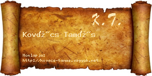 Kovács Tamás névjegykártya